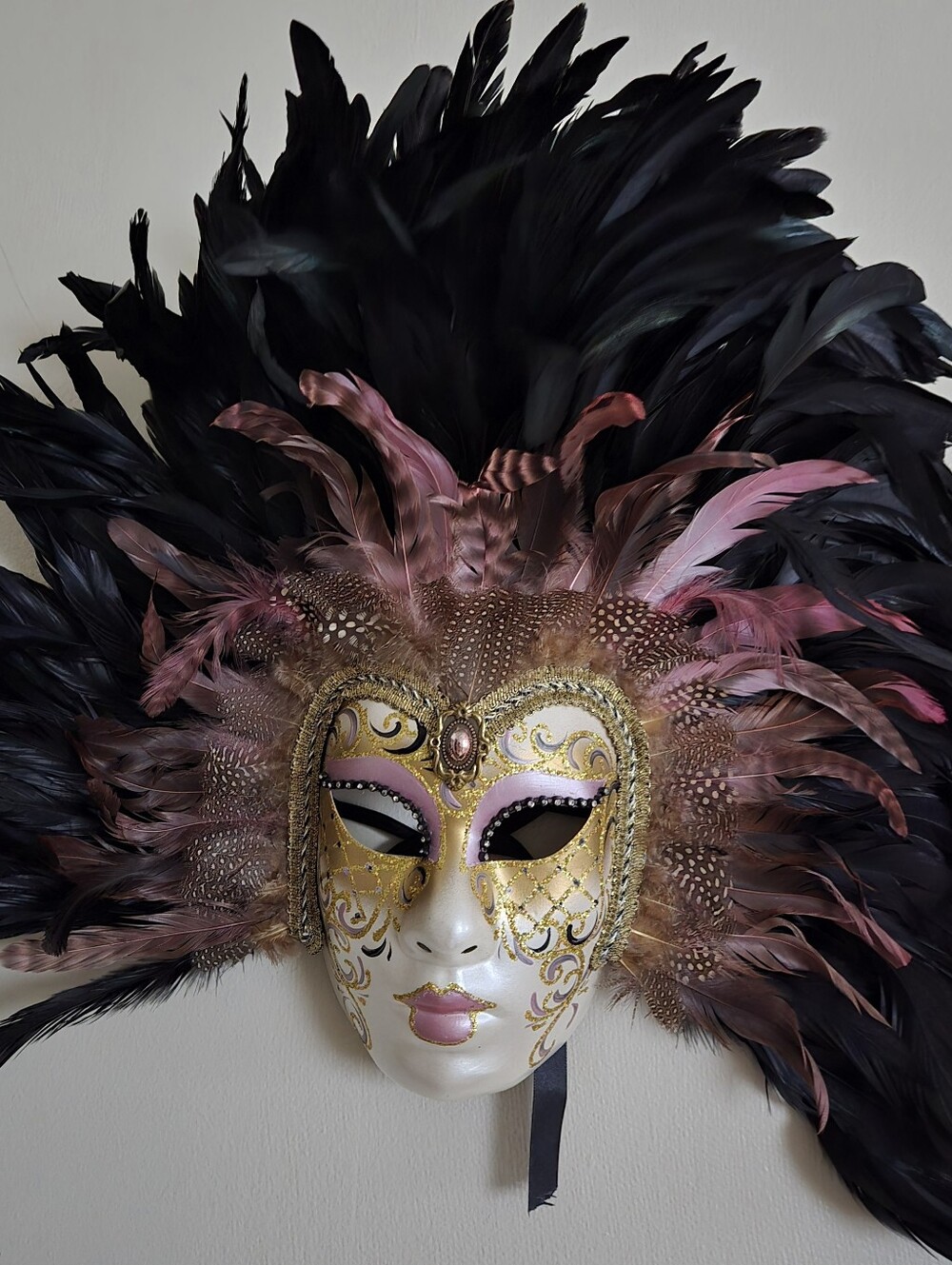 Vintage Venetian Mask Made in Italy 17 X 20"